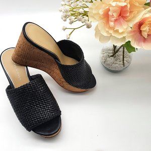 💜 Etienne Aigner Leather Wedges, Size 7.5